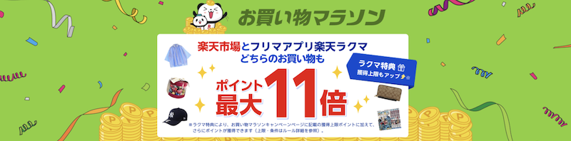 楽天買い回りラクマで最大11倍のイメージ
